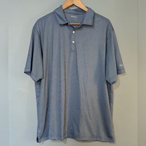 Walter Hagen Essentials Men's XL Blue Geometric Short Sleeve Golf Polo Shirt